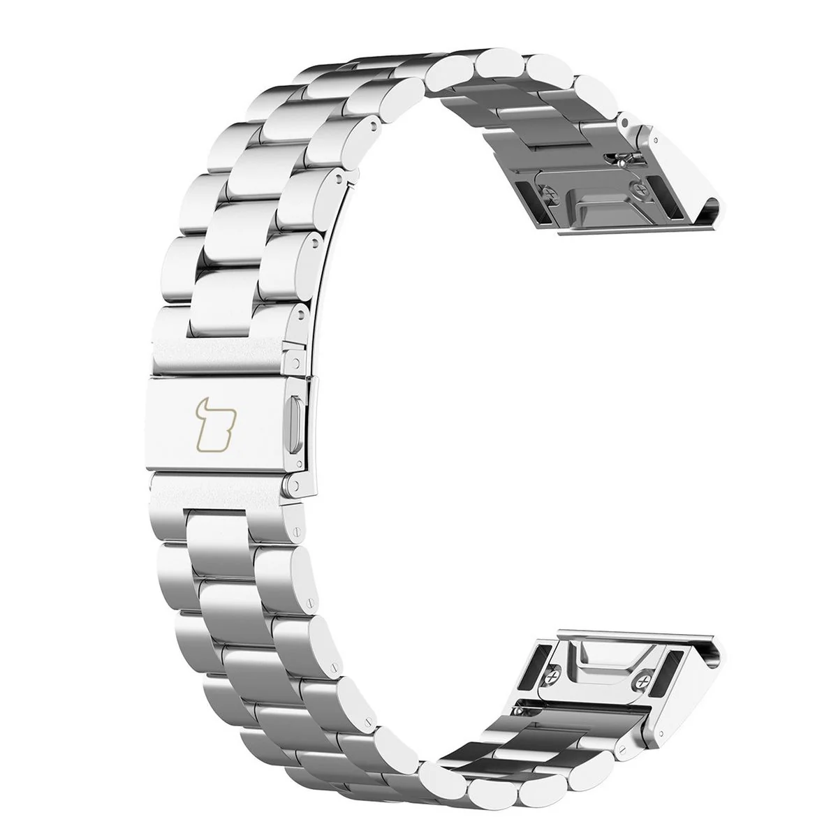 Edelstahl Armband für Smartwatch, Bizon Strap Watch Aura, QuickFit 20 mm, Silbern - Image 5