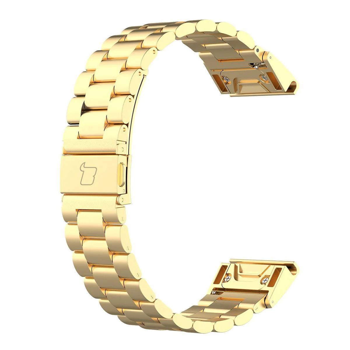 Edelstahl Armband für Smartwatch, Bizon Strap Watch Aura, QuickFit 22 mm, Gold - Image 5