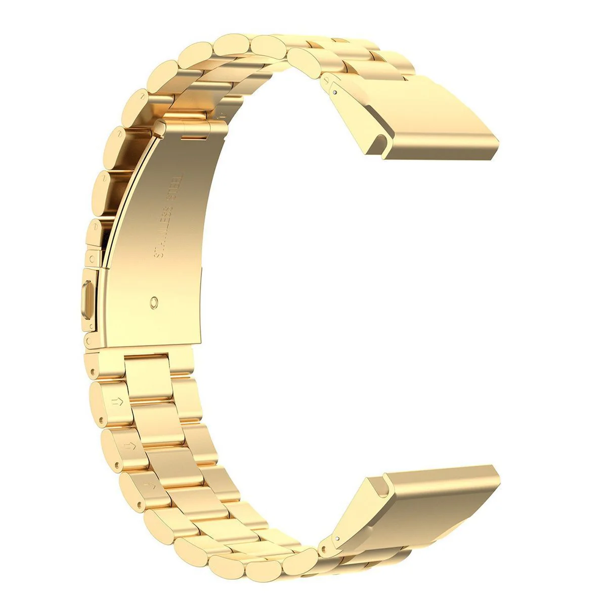 Edelstahl Armband für Smartwatch, Bizon Strap Watch Aura, QuickFit 22 mm, Gold - Image 6