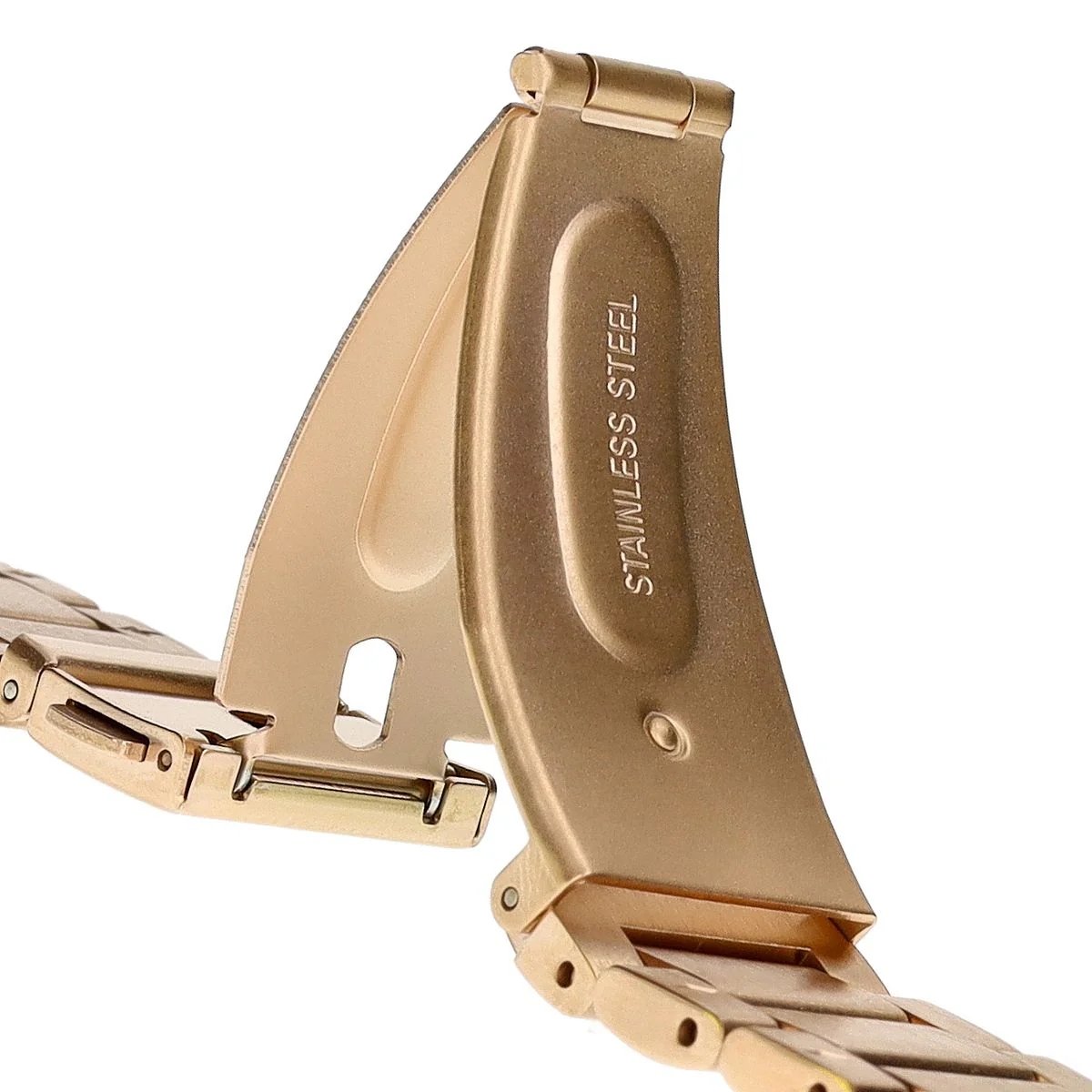 Edelstahl Armband für Smartwatch, Bizon Strap Watch Aura, QuickRelease 22 mm, Rosegold - Image 4