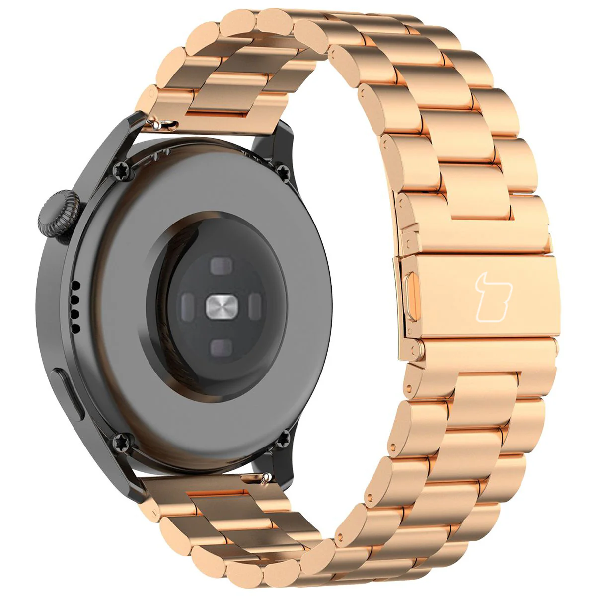 Edelstahl Armband für Smartwatch, Bizon Strap Watch Aura, QuickRelease 22 mm, Rosegold - Image 5