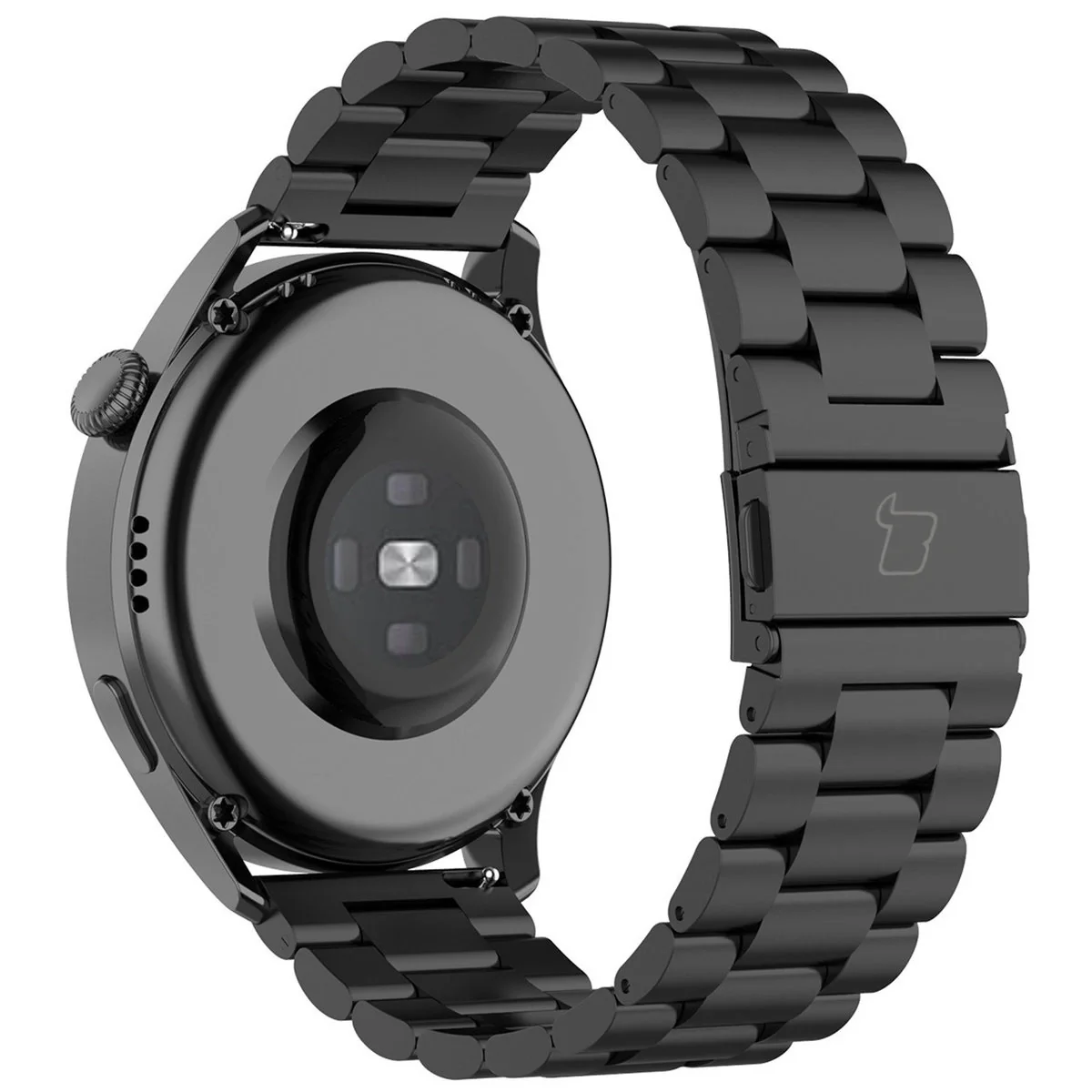 Edelstahl Armband für Smartwatch, Bizon Strap Watch Aura, QuickRelease 20 mm, Schwarz - Image 5