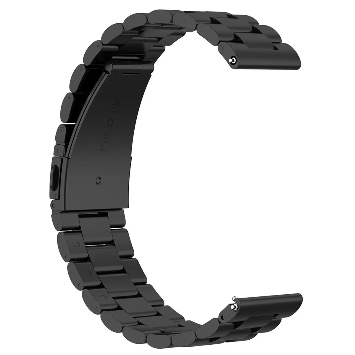 Edelstahl Armband für Smartwatch, Bizon Strap Watch Aura, QuickRelease 20 mm, Schwarz - Image 6
