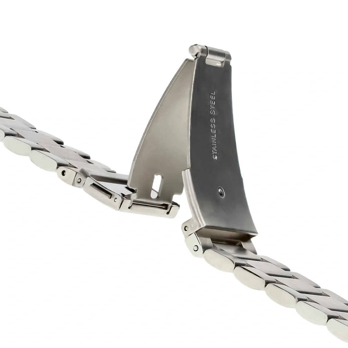 Edelstahl Armband für Smartwatch, Bizon Strap Watch Aura, QuickRelease 20 mm, Silbern - Image 4