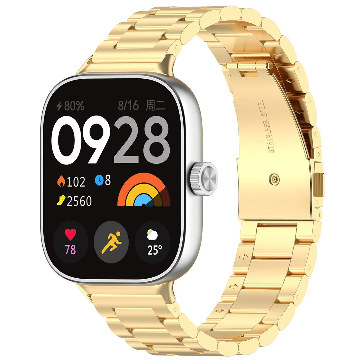 Edelstahl Armband für Xiaomi Redmi Watch 5/4 / Smart Band 9/8 Pro, Bizon Strap Watch Aura, Gold - Image 2
