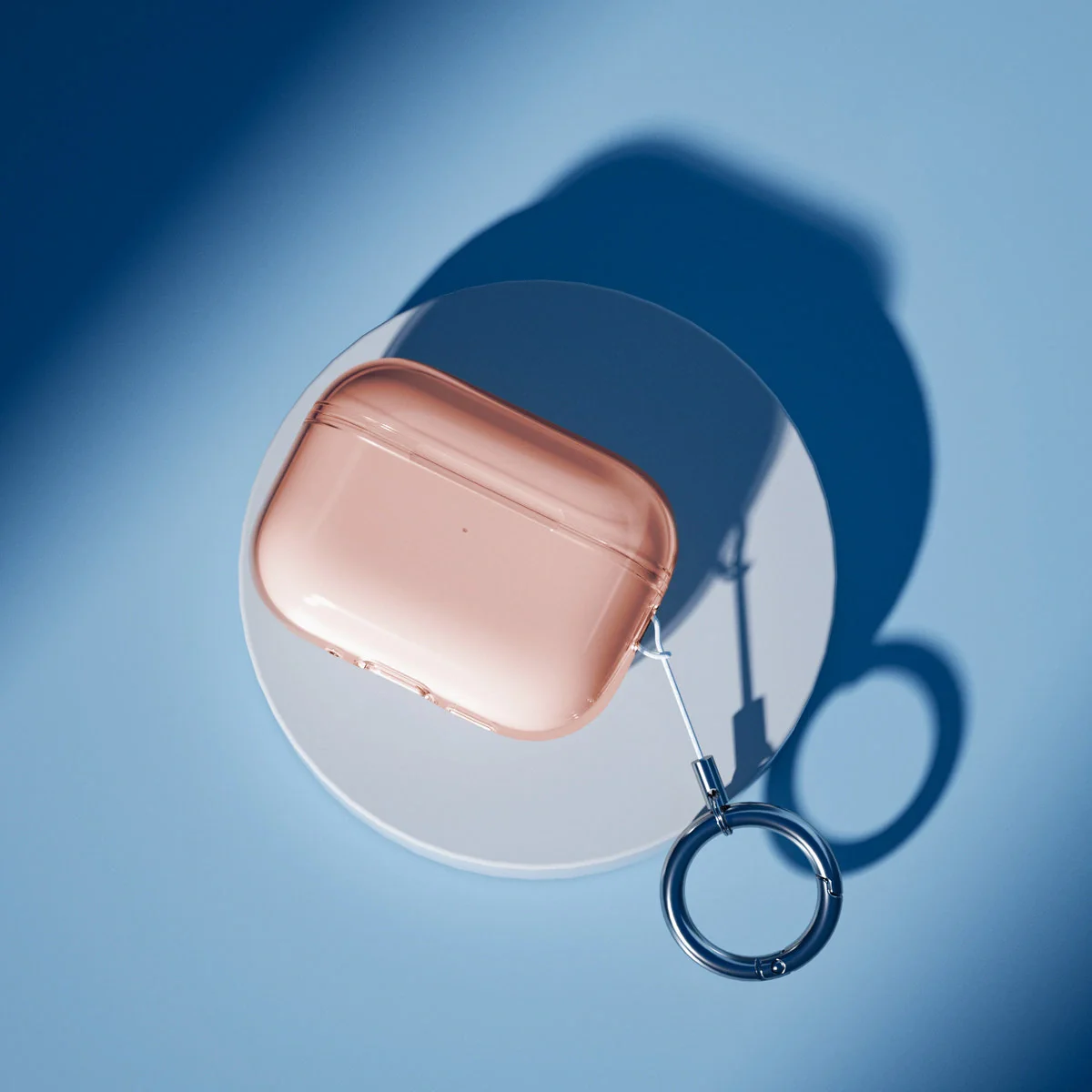 Elastische Hülle mit Karabiner für AirPods Pro 3, Bizon Case Headphone Clear, Orange - Image 5
