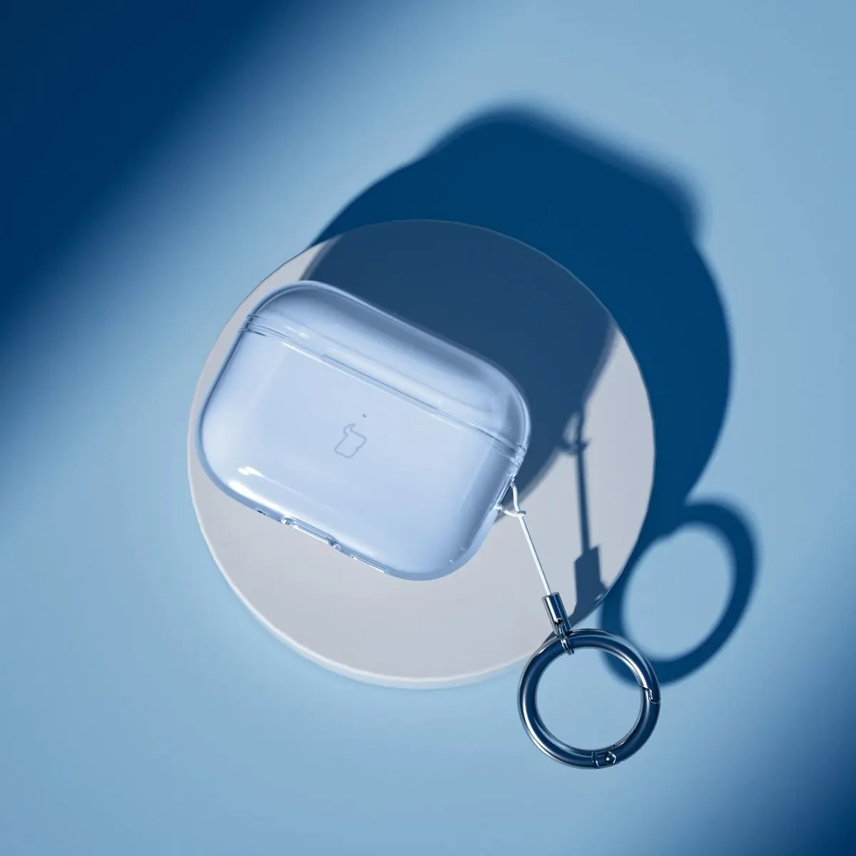 Elastische Hülle mit Karabiner für AirPods Pro 3, Bizon Case Headphone Clear, Transparent-Blau - Image 5