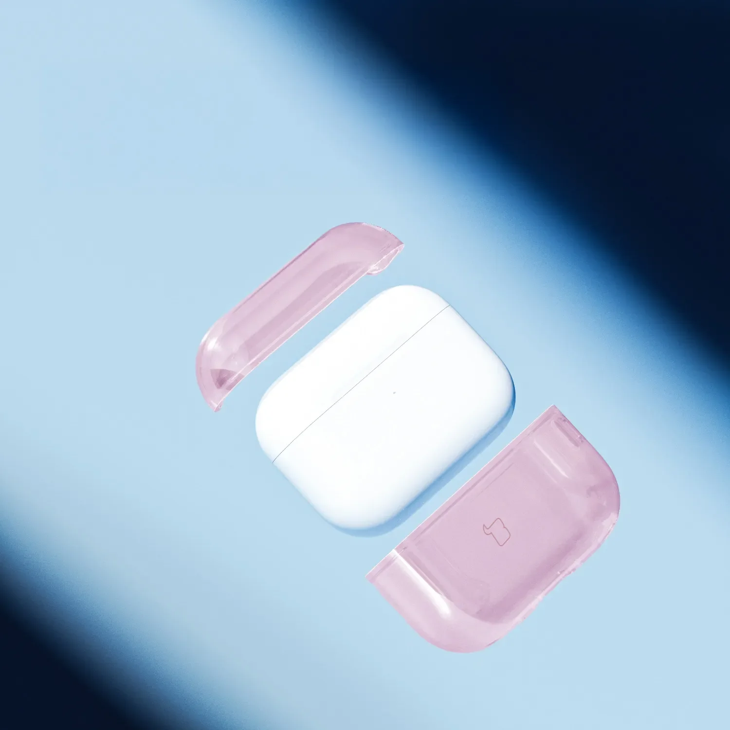 Elastische Hülle mit Karabiner für AirPods Pro 3, Bizon Case Headphone Clear, Transparent-Rosa - Image 3