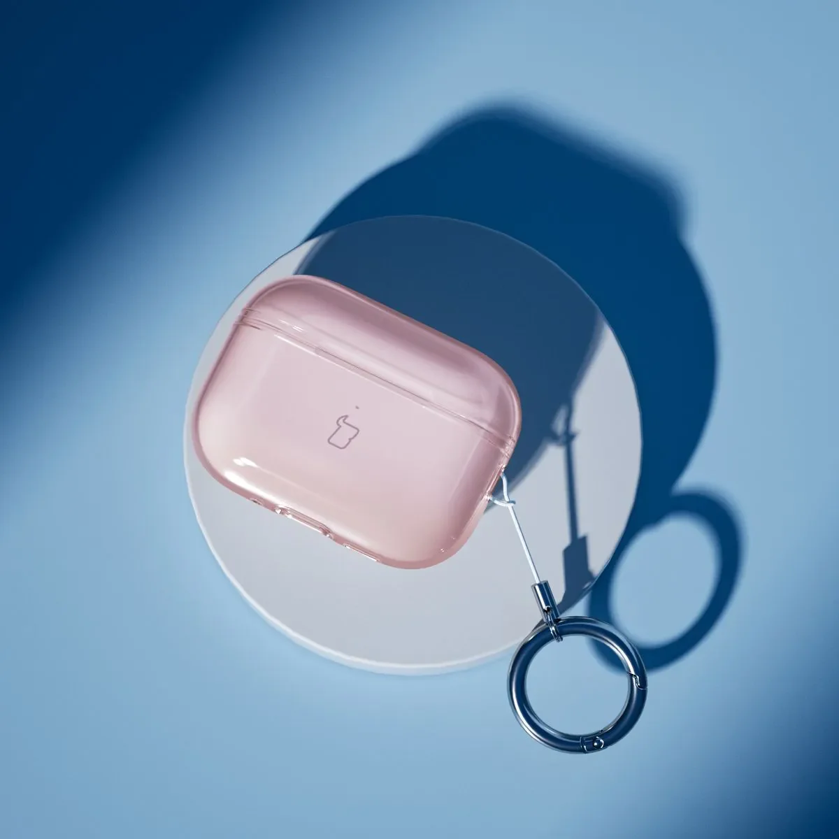 Elastische Hülle mit Karabiner für AirPods Pro 3, Bizon Case Headphone Clear, Transparent-Rosa - Image 5