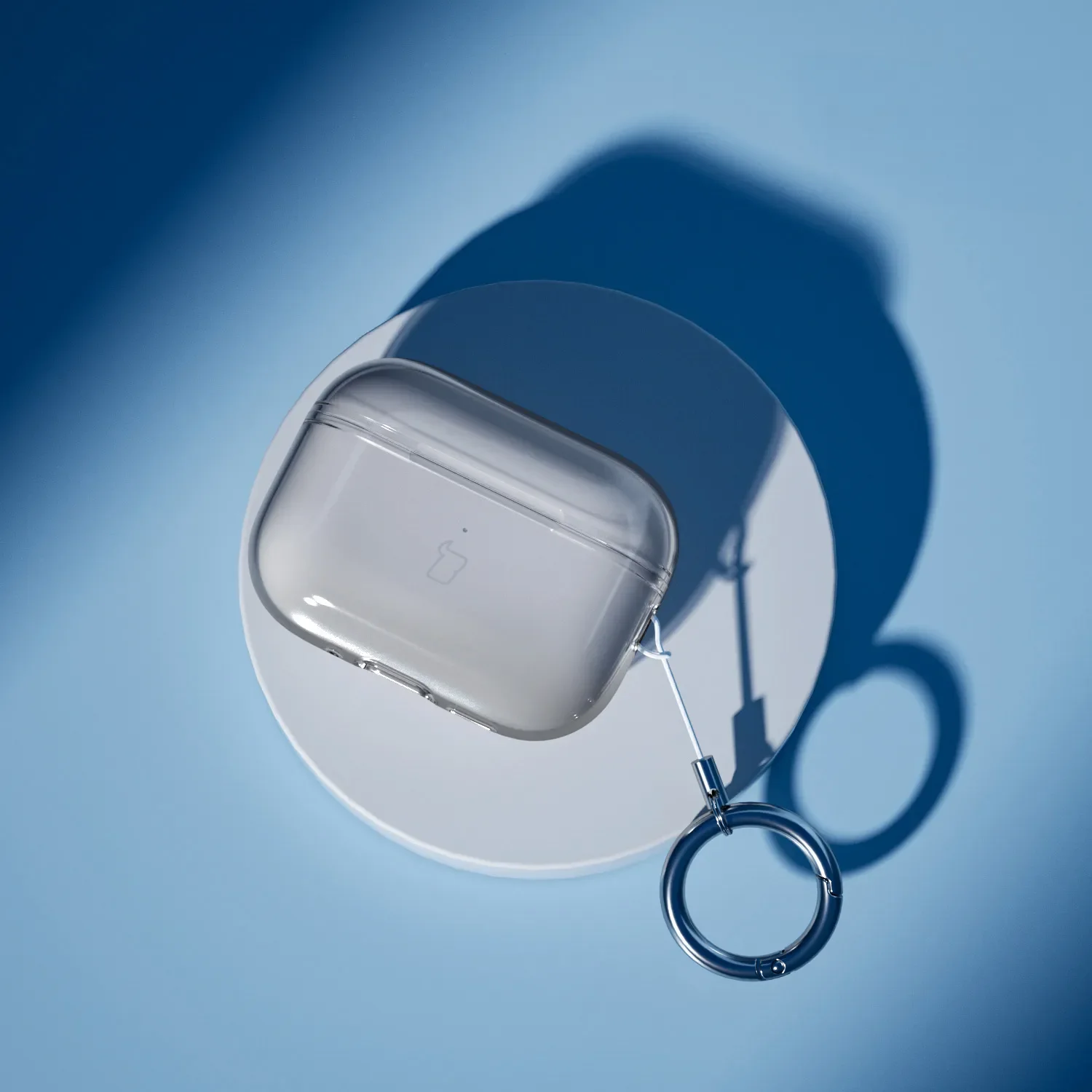 Elastische Hülle mit Karabiner für AirPods Pro 3, Bizon Case Headphone Clear, Transparent-Schwarz - Image 5