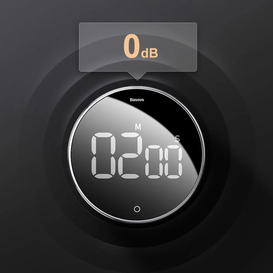 Elektronischer Timer mit Drehsteuerung, Baseus Heyo, Schwarz-Silber - Image 11