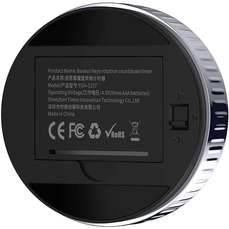 Elektronischer Timer mit Drehsteuerung, Baseus Heyo, Schwarz-Silber - Image 5