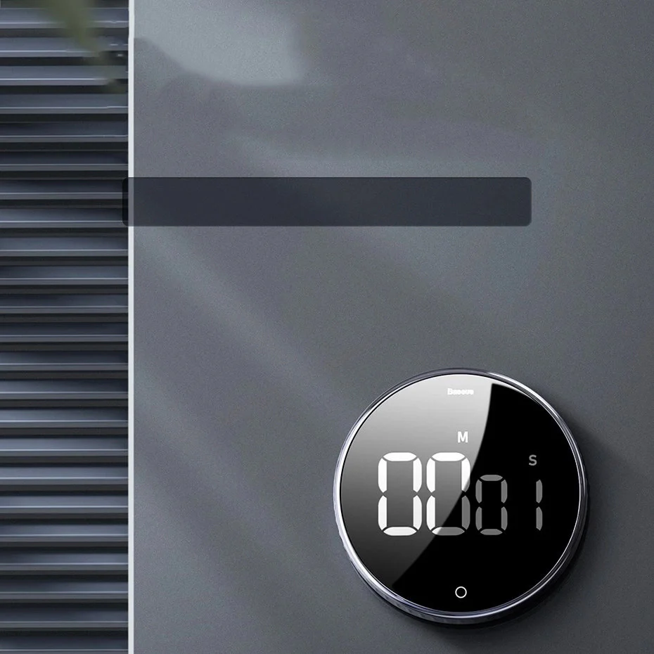 Elektronischer Timer mit Drehsteuerung, Baseus Heyo, Schwarz-Silber - Image 7