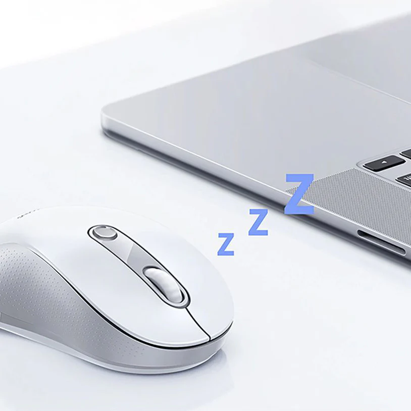 Ergonomische kabellose Maus, Baseus F02, USB 2.4GHz, 1600 DPI, Weiß-Grau - Image 4