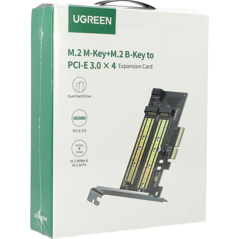 Erweiterungskarte, Adapter PCIe 3.0 x4 für M.2 NVMe M-Key / B-Key, Ugreen CM302, Schwarz - Image 11