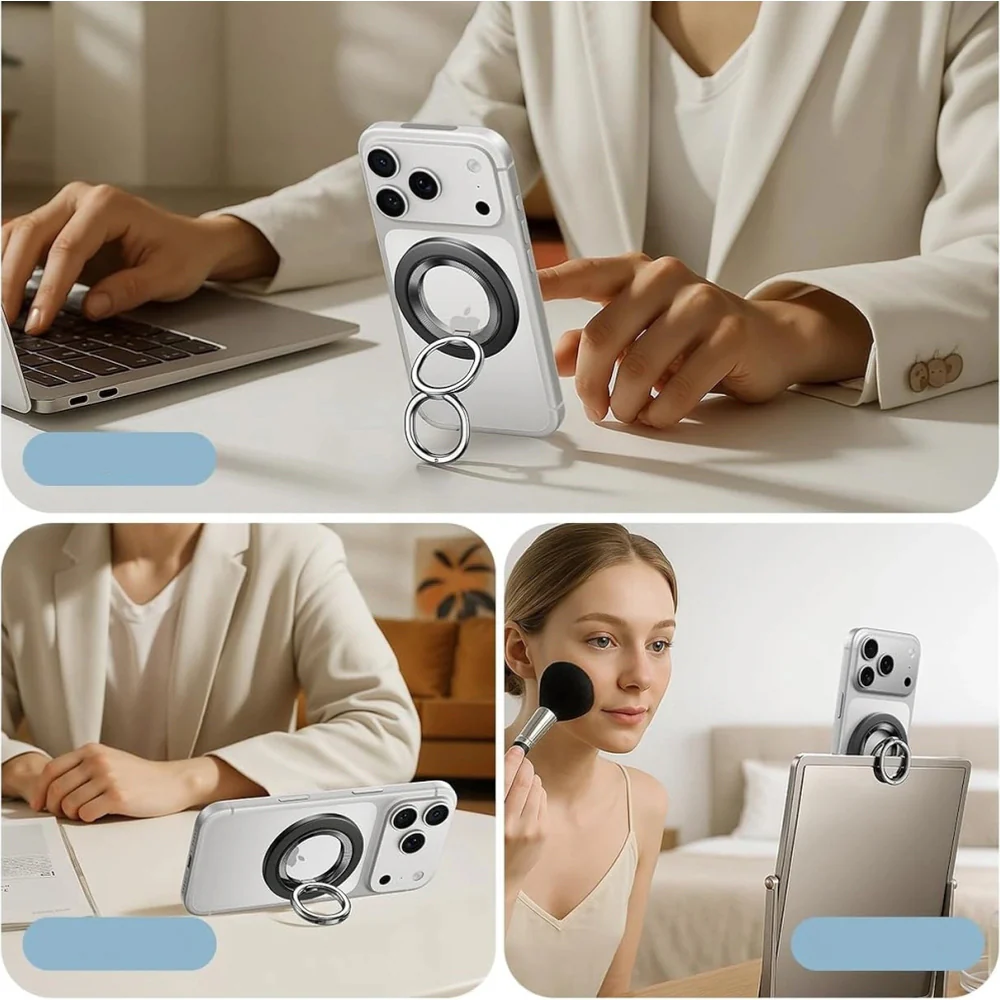 ESR Halolock 360 MagSafe Phone Ring Stand magnetischer Fingerhalter, Schwarz - Image 2