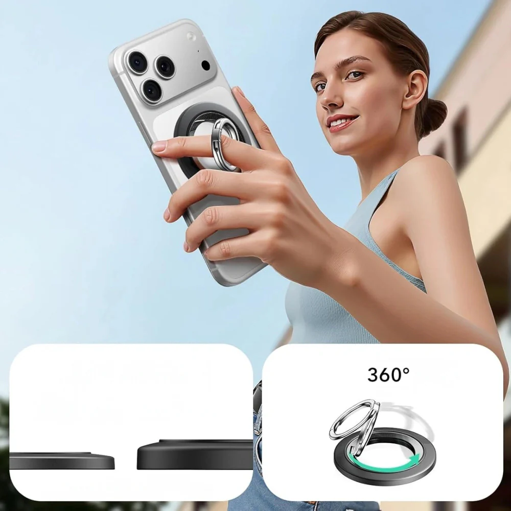 ESR Halolock 360 MagSafe Phone Ring Stand magnetischer Fingerhalter, Schwarz - Image 3