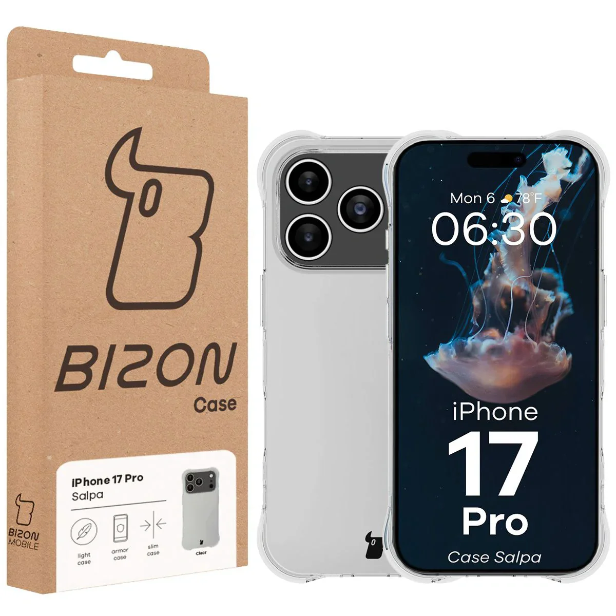 Flexible Handyhülle für iPhone 17 Pro, Bizon Case Salpa, Transparent - Image 7
