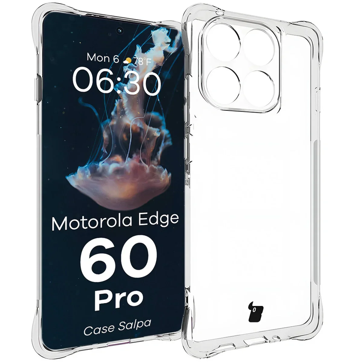 Flexible Handyhülle für Motorola Edge 60 Pro, Bizon Case Salpa, Transparent