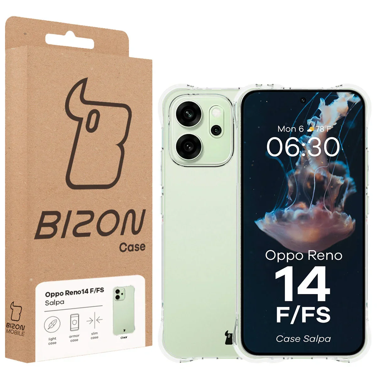 Flexible Handyhülle für Oppo Reno 14 F / 14 FS, Bizon Case Salpa, Transparent - Image 7