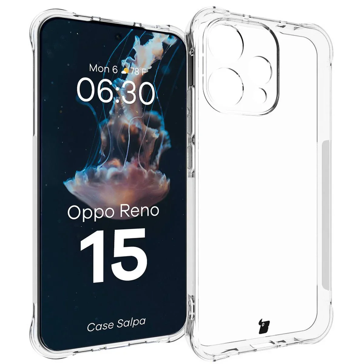 Flexible Handyhülle für Oppo Reno 15, Bizon Case Salpa, Transparent