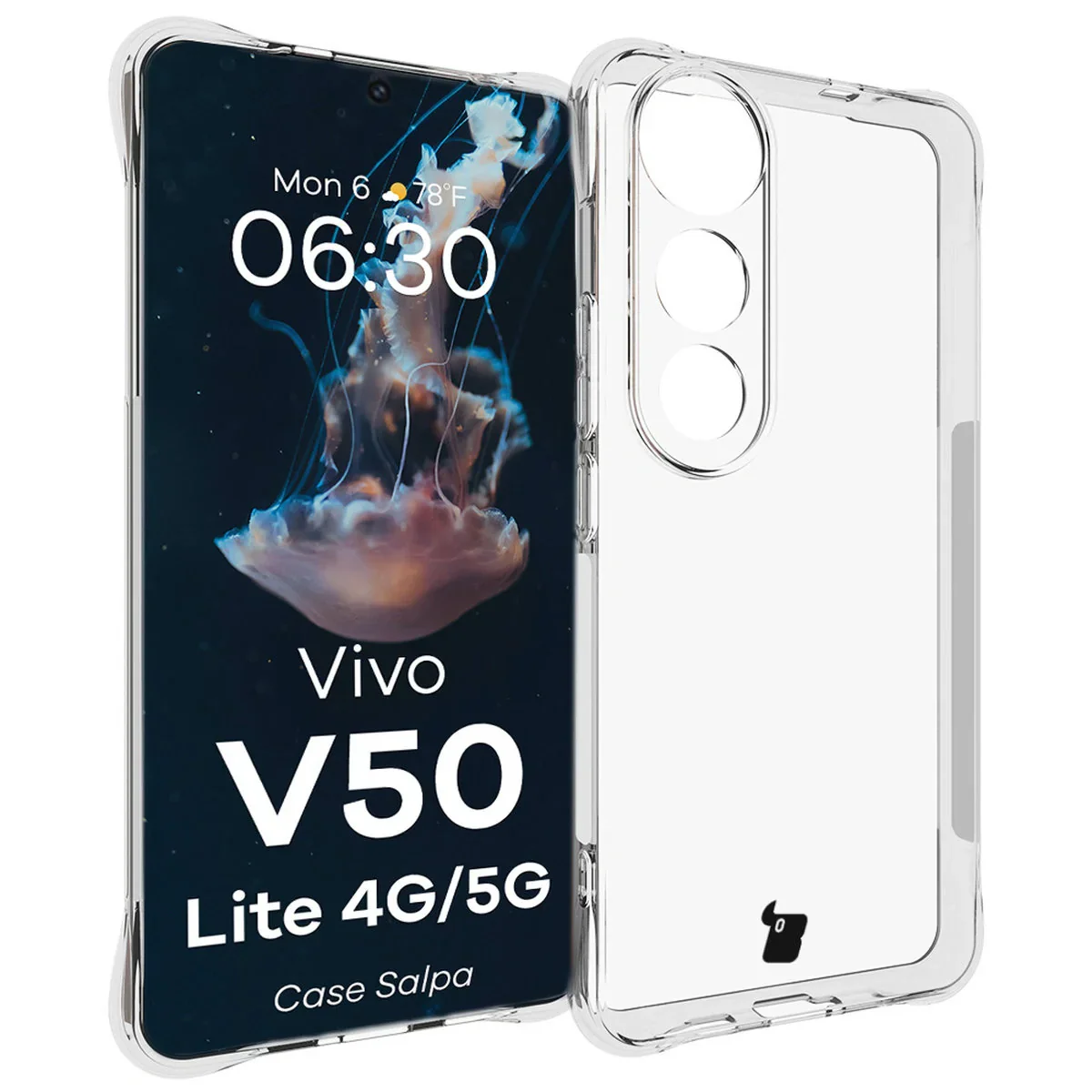 Flexible Handyhülle für Vivo V50 Lite 4G / 5G, Bizon Case Salpa, Transparent
