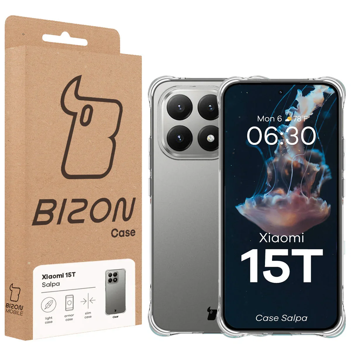 Flexible Handyhülle für Xiaomi 15T, Bizon Case Salpa, Transparent - Image 7