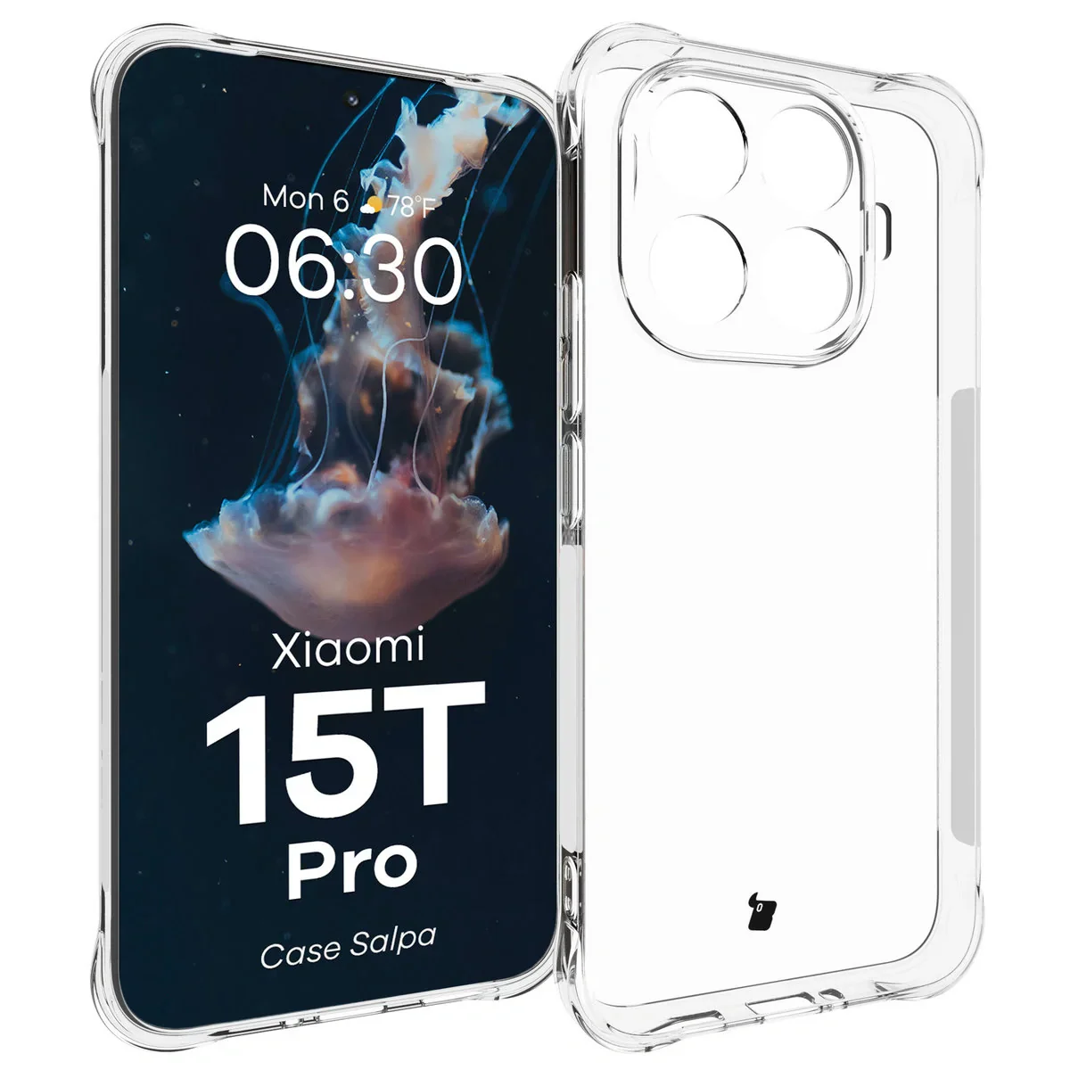 Flexible Handyhülle für Xiaomi 15T Pro, Bizon Case Salpa, Transparent