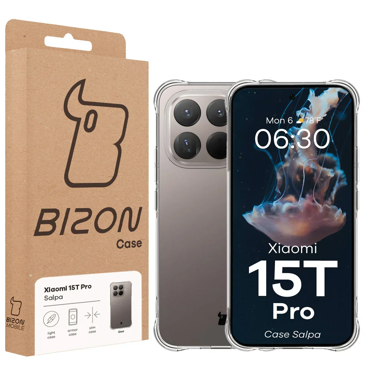 Flexible Handyhülle für Xiaomi 15T Pro, Bizon Case Salpa, Transparent - Image 7
