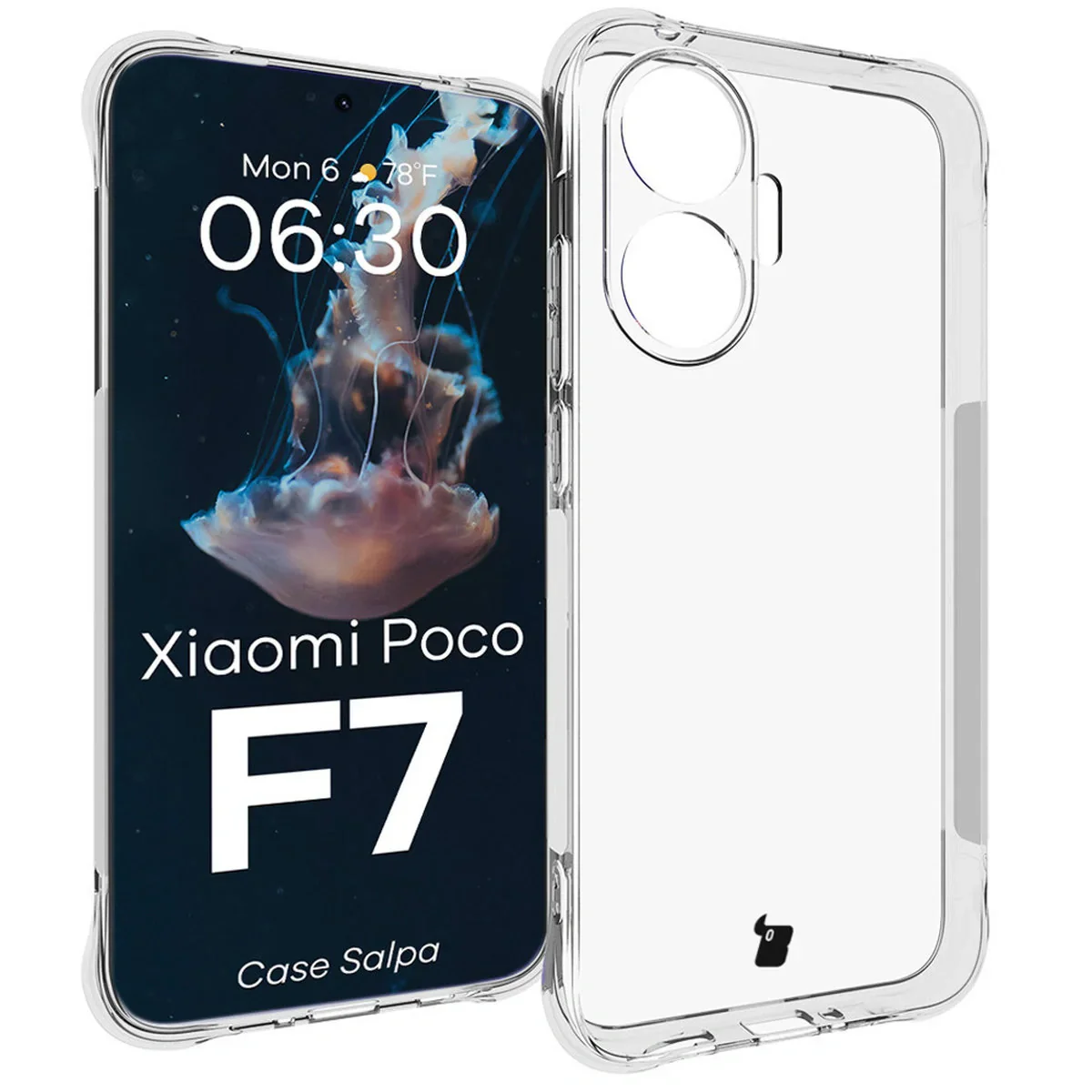 Flexible Handyhülle für Xiaomi POCO F7, Bizon Case Salpa, Transparent