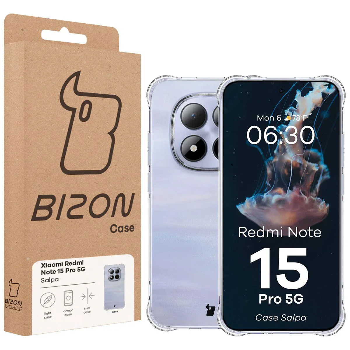 Flexible Handyhülle für Xiaomi Redmi Note 15 Pro 5G, Bizon Case Salpa, Transparent - Image 7