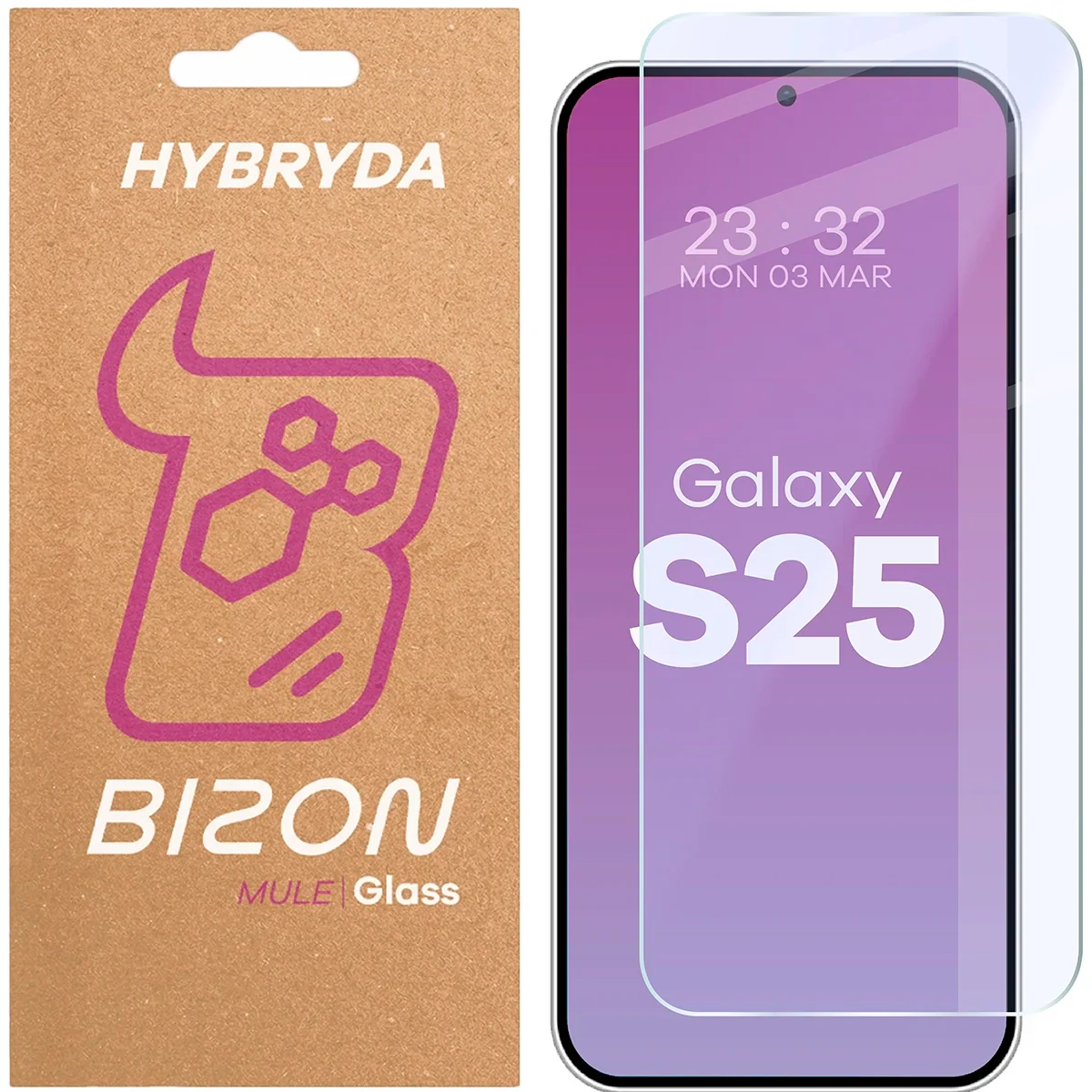 Flexibles Hybridglas für Galaxy S25, Bizon Glass Mule