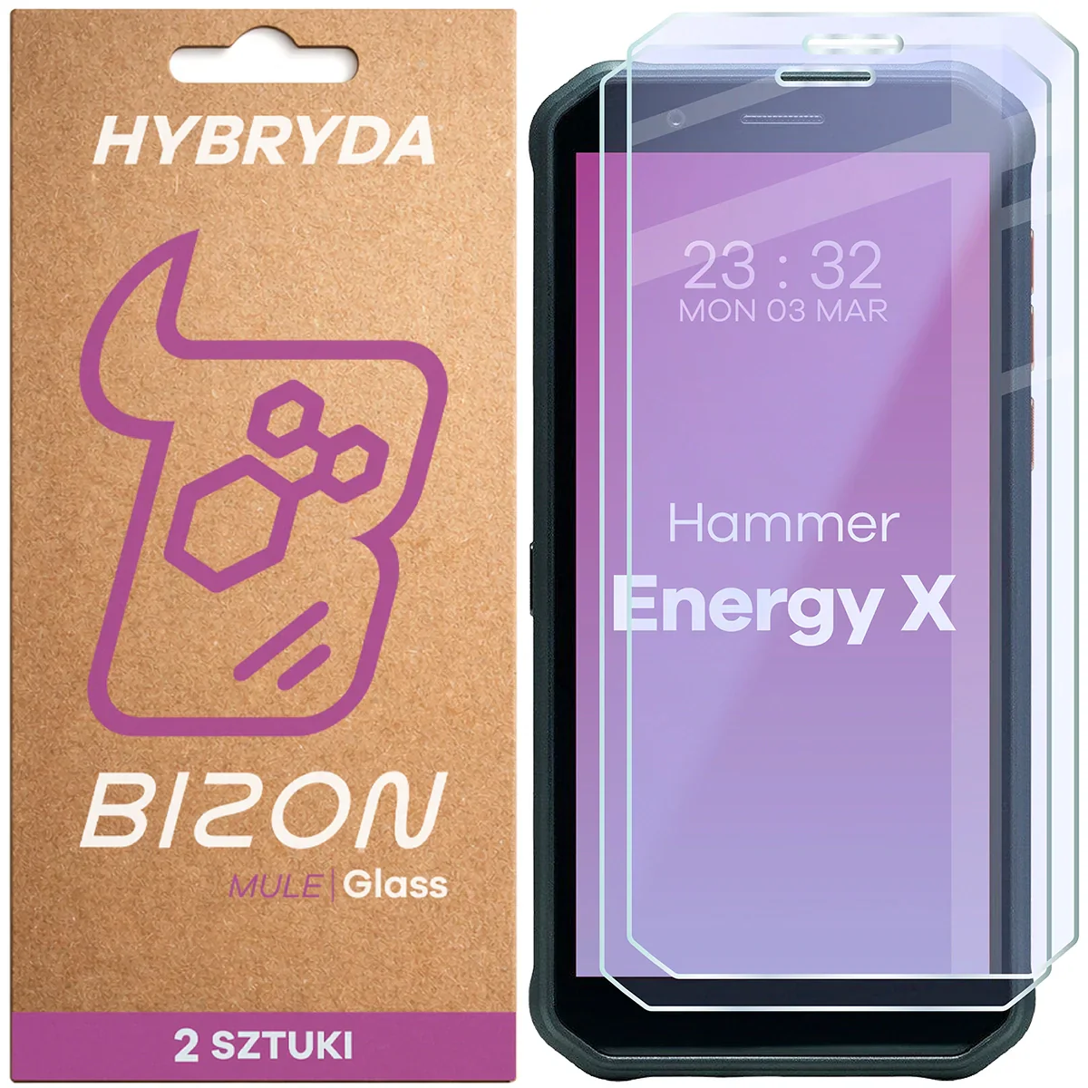 Flexibles Hybridglas für HAMMER Energy X, Bizon Glass Mule Duo, 2 Stück