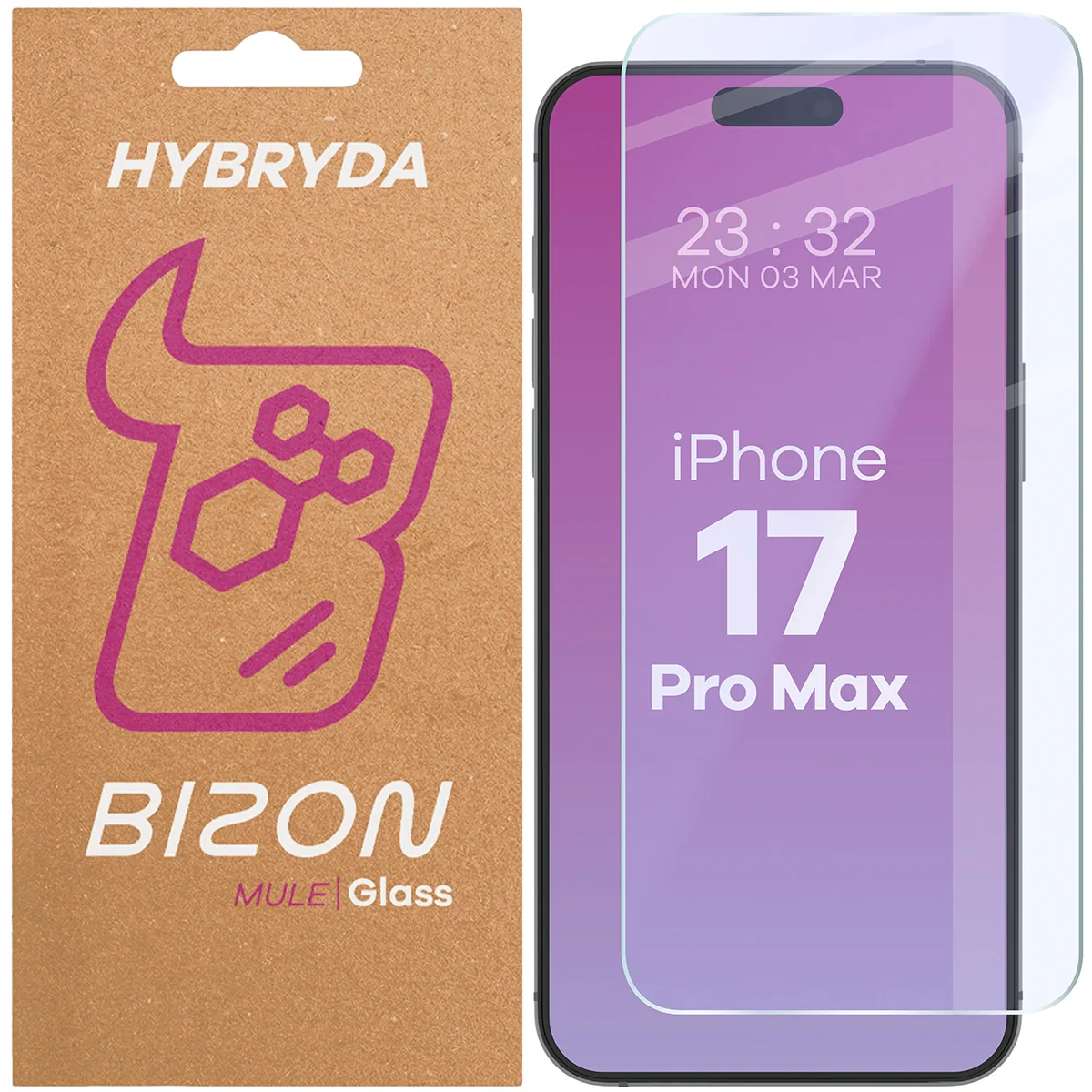 Flexibles Hybridglas für iPhone 17 Pro Max, Bizon Glass Mule