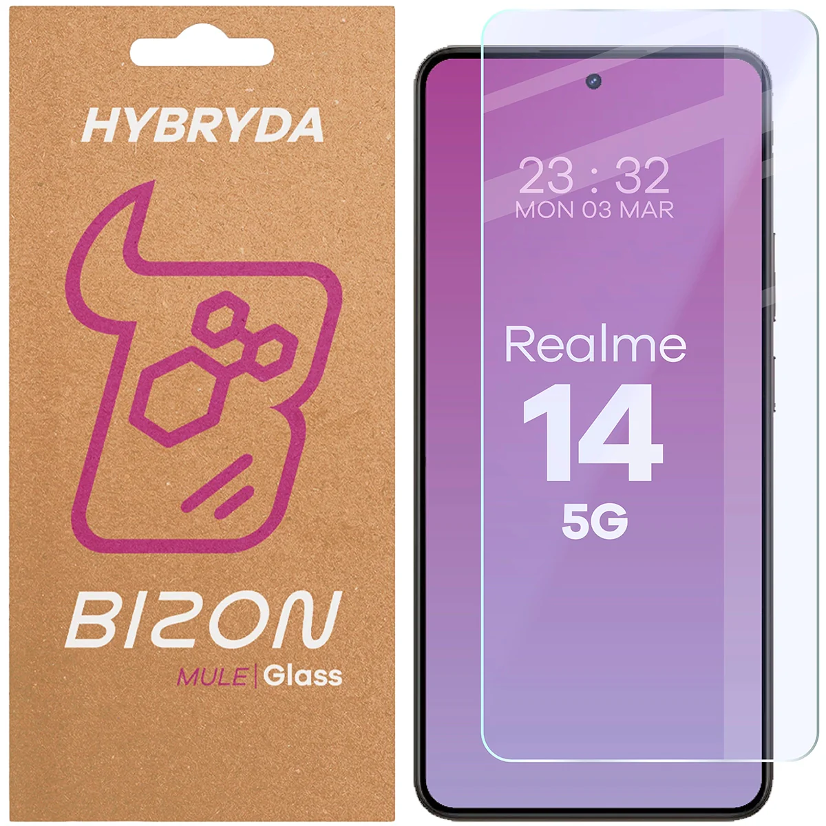 Flexibles Hybridglas für Realme 14 5G, Bizon Glass Mule