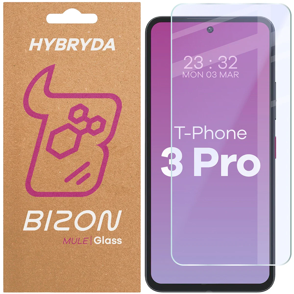 Flexibles Hybridglas für T Phone 3 Pro, Bizon Glass Mule