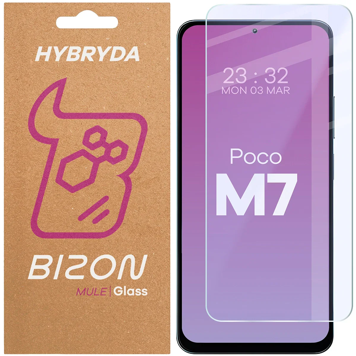 Flexibles Hybridglas für Xiaomi POCO M7 5G, Bizon Glass Mule