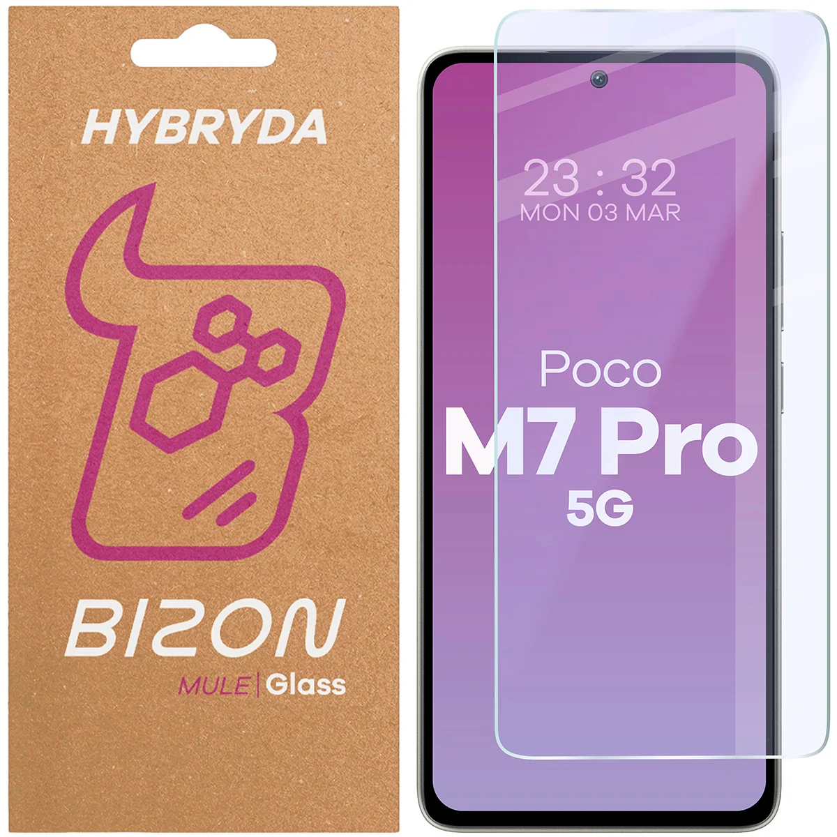 Flexibles Hybridglas für Xiaomi Poco M7 Pro 5G, Bizon Glass Mule