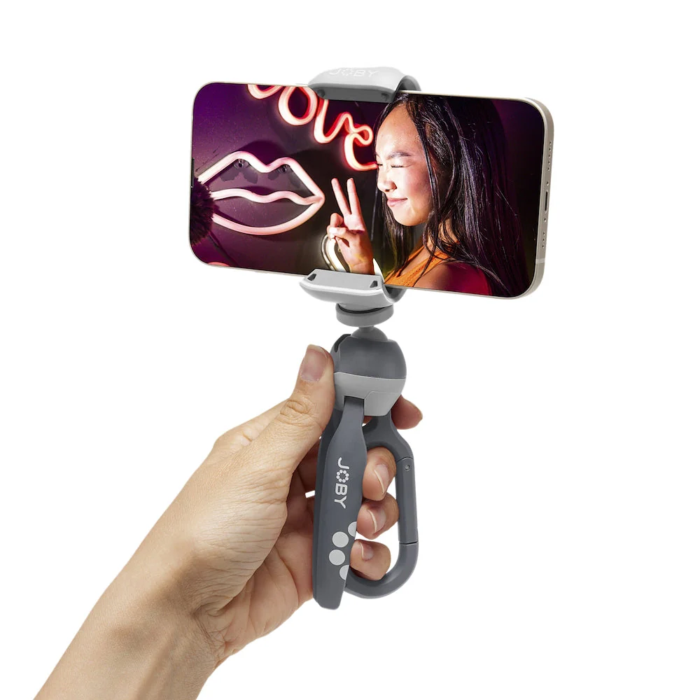 Fotostativ Joby HandyPod Clip mit Smartphone-Klammer und eingebautem Karabiner, Grau - Image 7