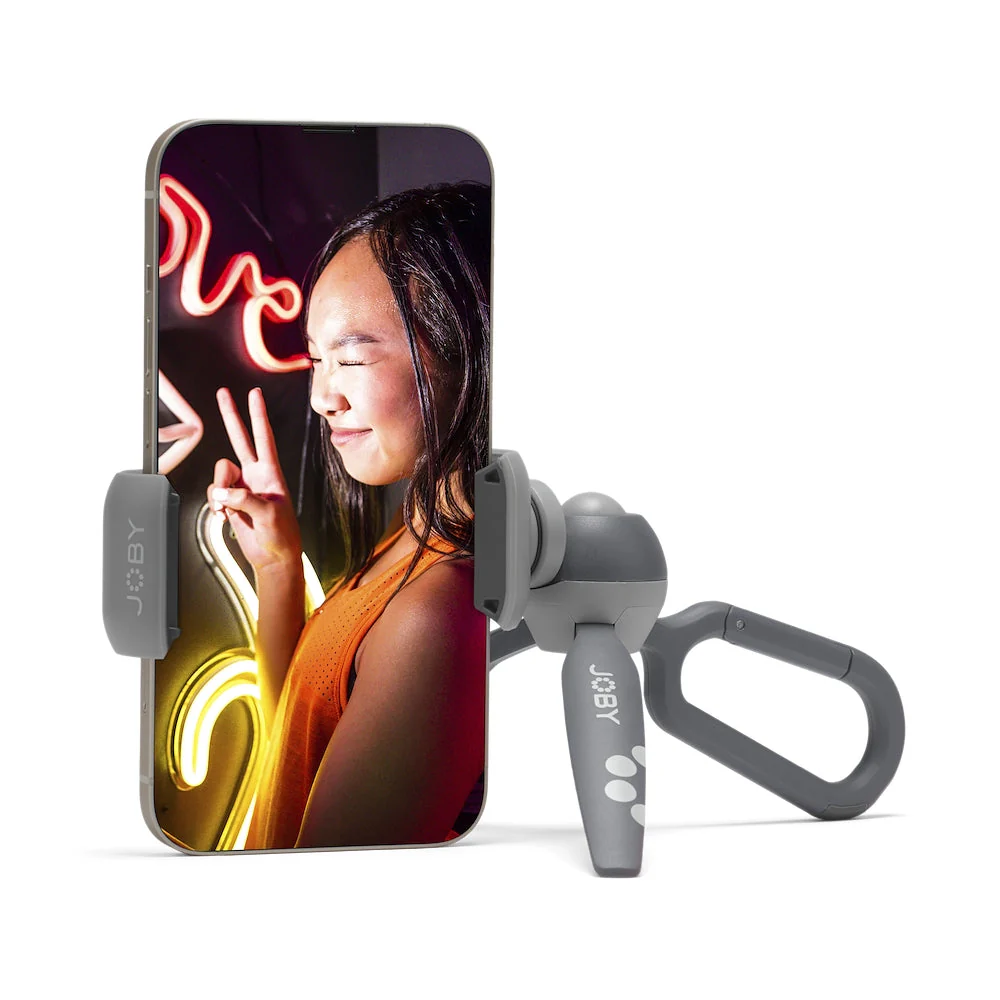 Fotostativ Joby HandyPod Clip mit Smartphone-Klammer und eingebautem Karabiner, Grau - Image 9