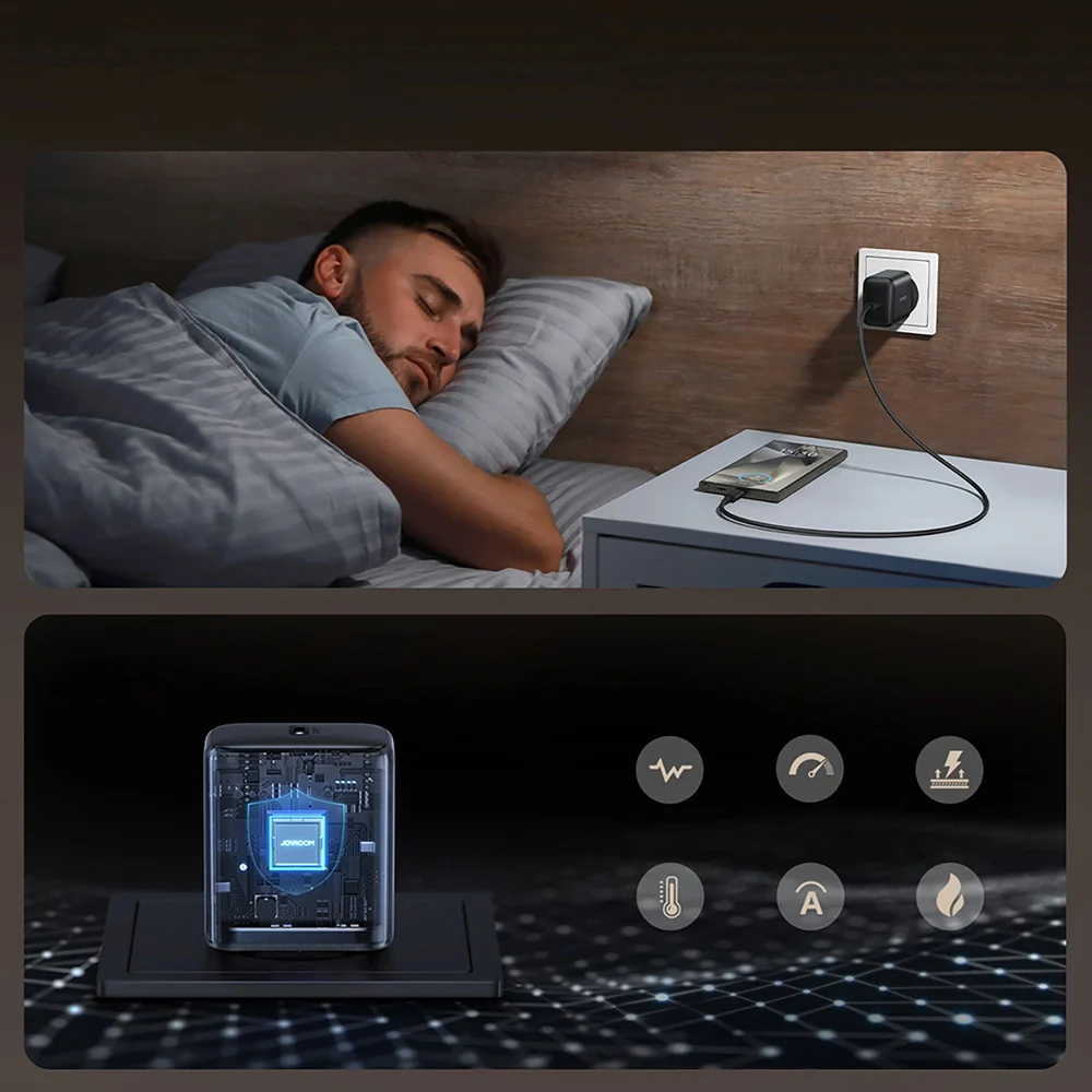 GaN-Ladegerät, Joyroom JR-TCG13, 1x USB-C 45W PD 3.0/QC 3.0, Schwarz - Image 9