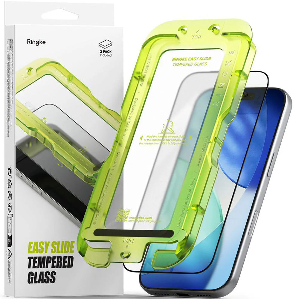 Gehärtetes Bildschirmglas mit Applikator für iPhone 17 Pro Max, Ringke Easy Slide, 2 Stück - Image 2
