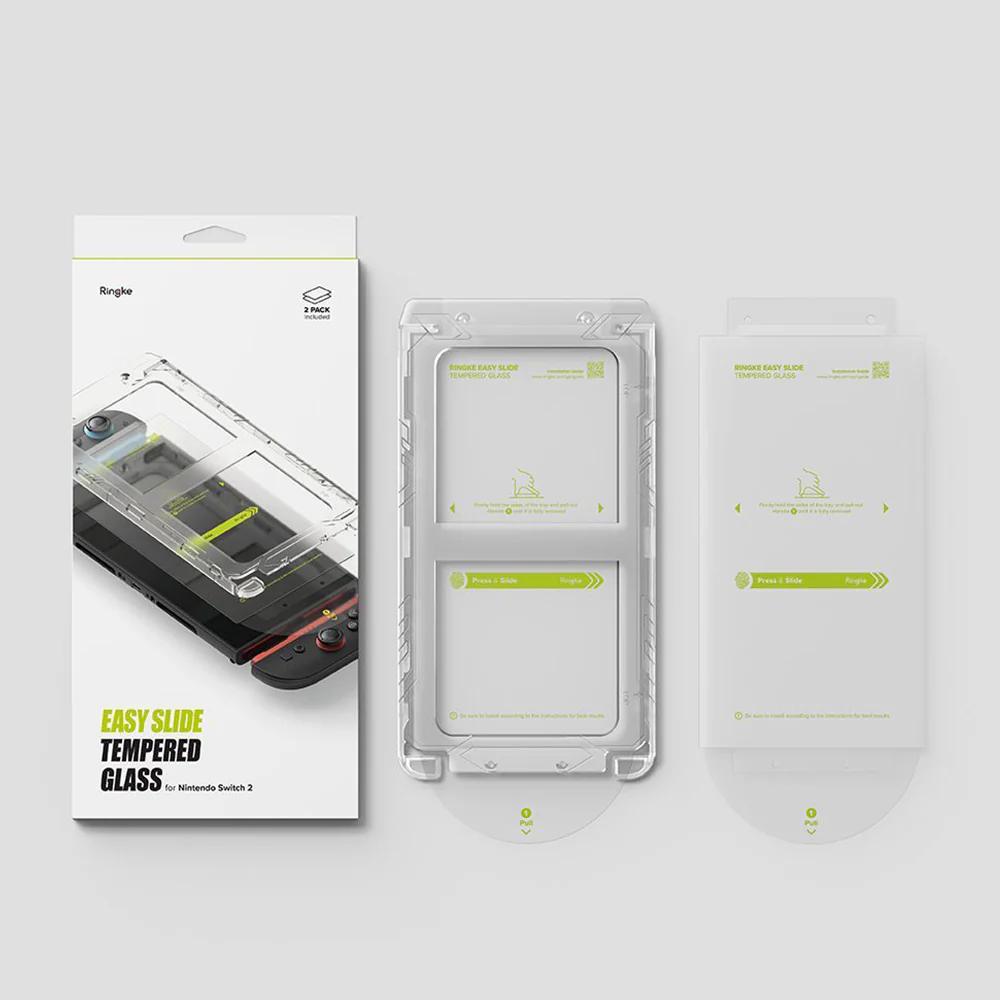 Gehärtetes Bildschirmglas mit Applikator für Nintendo Switch 2, Ringke Easy Slide, 2 Stück - Image 5