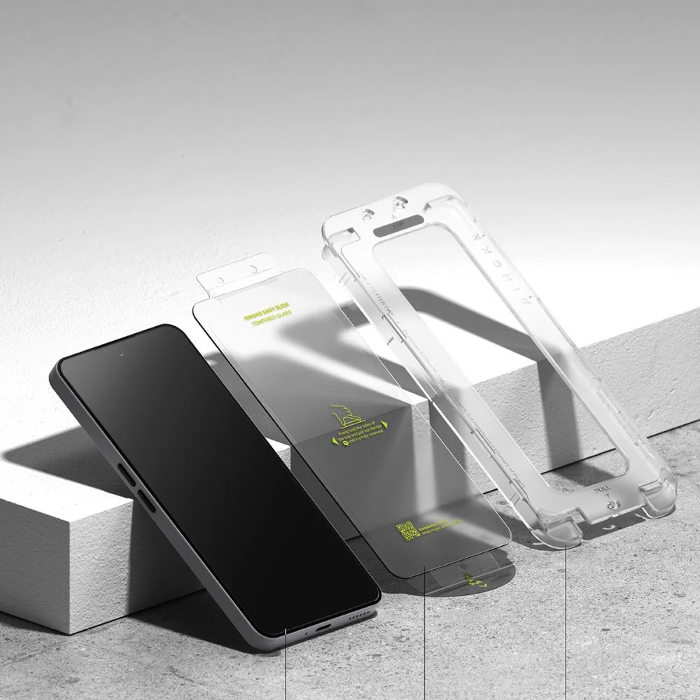 Gehärtetes Bildschirmglas mit Applikator für Nothing Phone (3a) / (3a) Pro, Ringke Easy Slide, Transparent, 2 Stück - Image 4