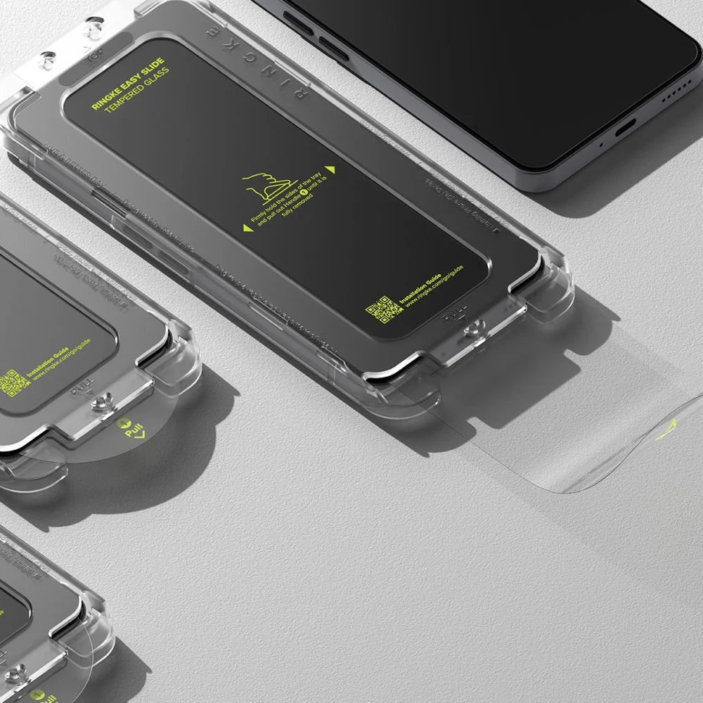 Gehärtetes Bildschirmglas mit Applikator für Nothing Phone (3a) / (3a) Pro, Ringke Easy Slide, Transparent, 2 Stück - Image 5