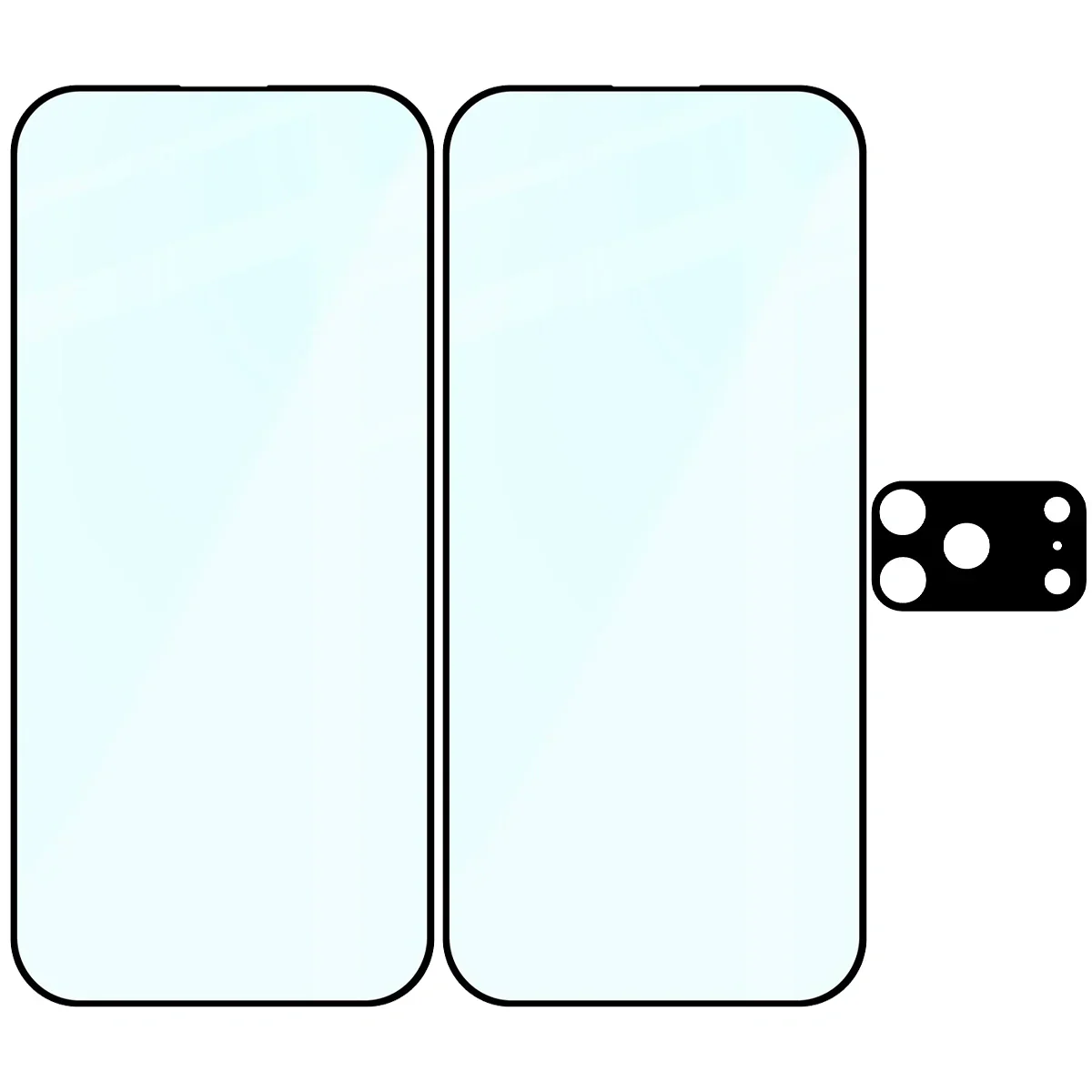 Gehärtetes Glas - 2 Stück + Kameraschutz für iPhone 17 Pro, Bizon Glass Edge Pack, Schwarz - Image 6