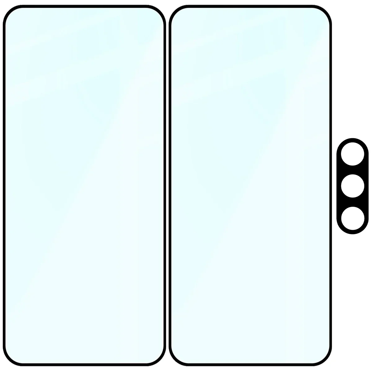 Gehärtetes Glas - 2 Stück + Kameraschutz für OnePlus Nord 5, Bizon Glass Edge Pack, Schwarz - Image 6