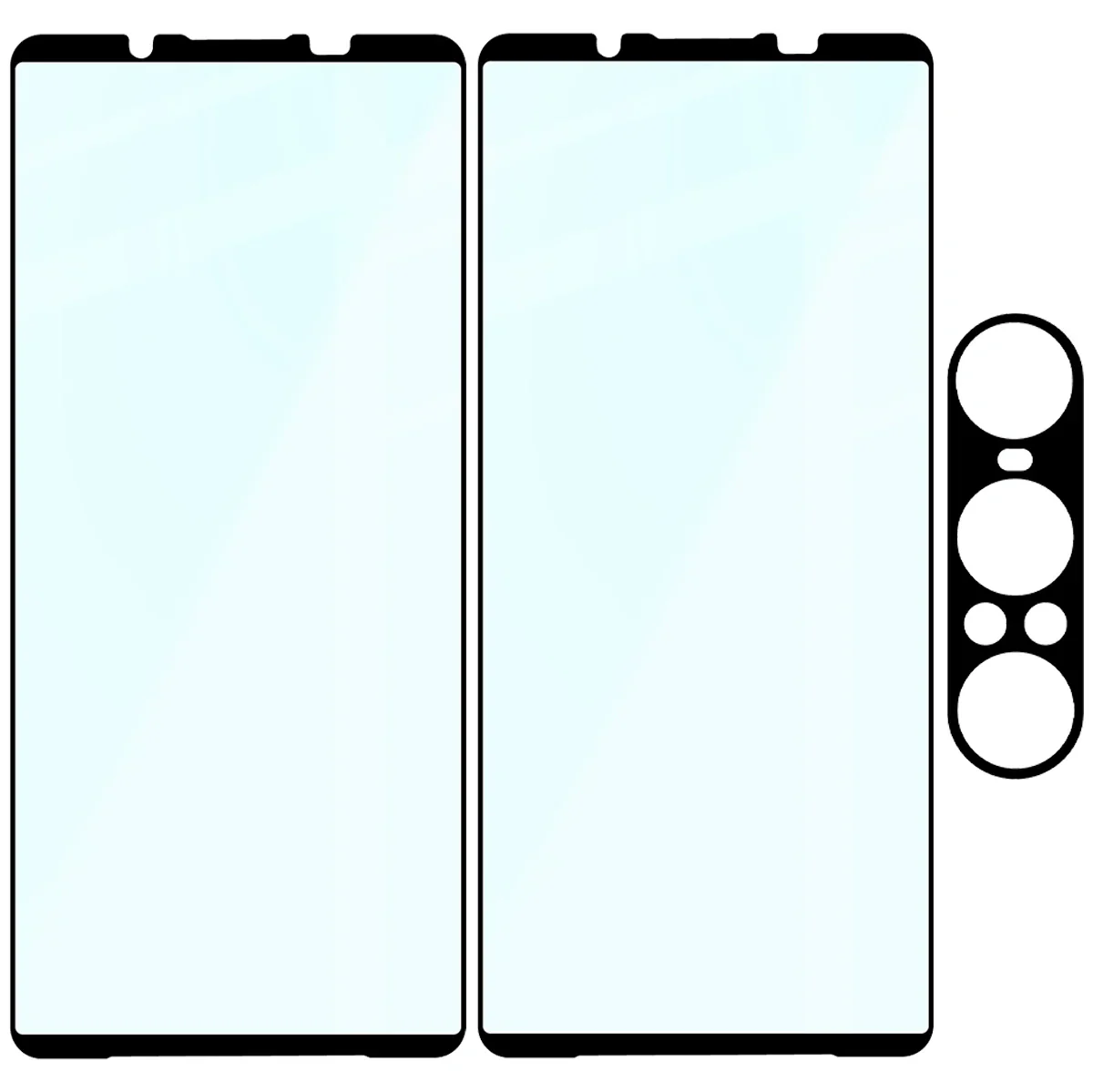 Gehärtetes Glas - 2 Stück + Kameraschutz für Sony Xperia 1 VII, Bizon Glass Edge Pack, Schwarz - Image 6