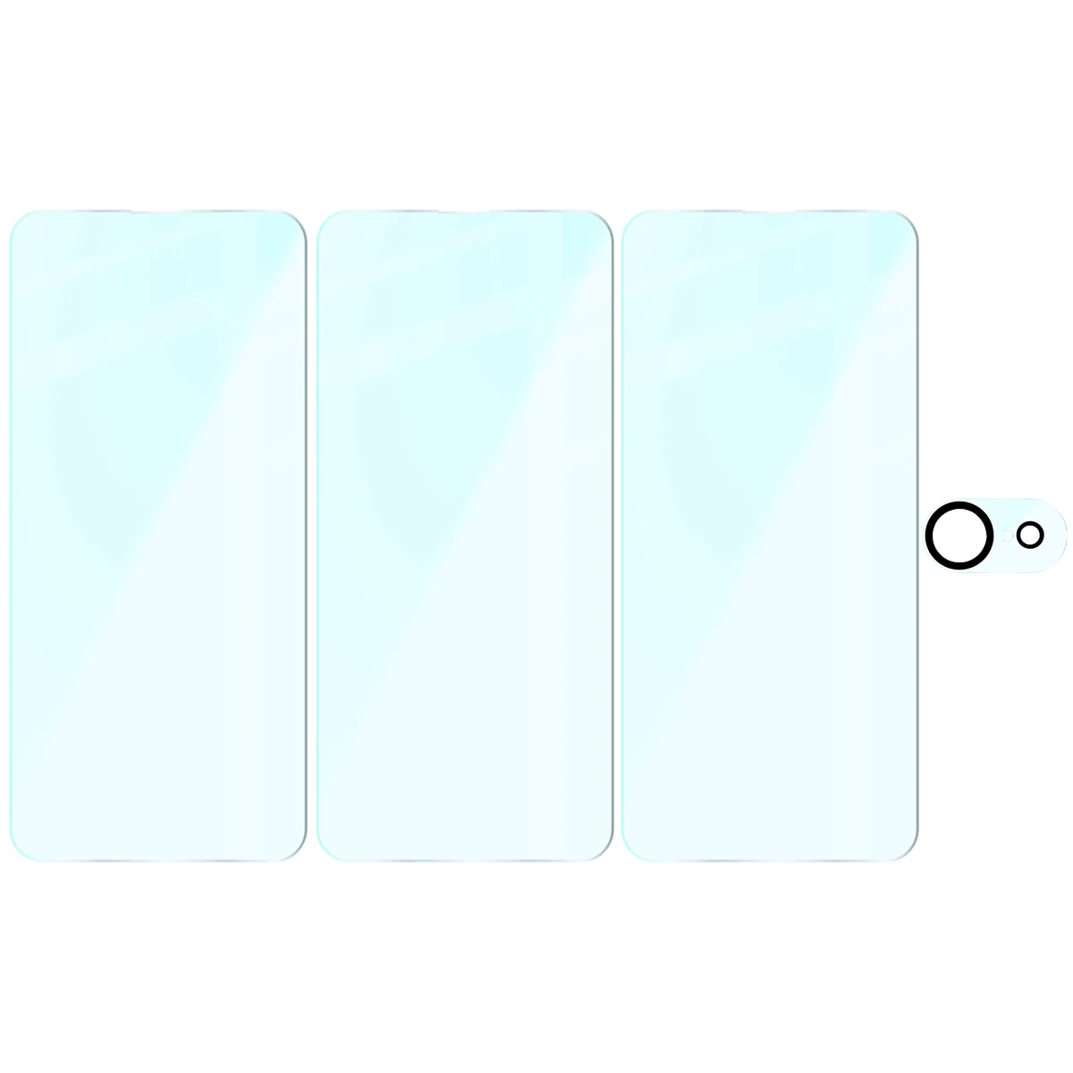 Gehärtetes Glas - 3 Stück + Kameraschutz für iPhone 17e / 16e, Bizon Glass Clear Pack - Image 6