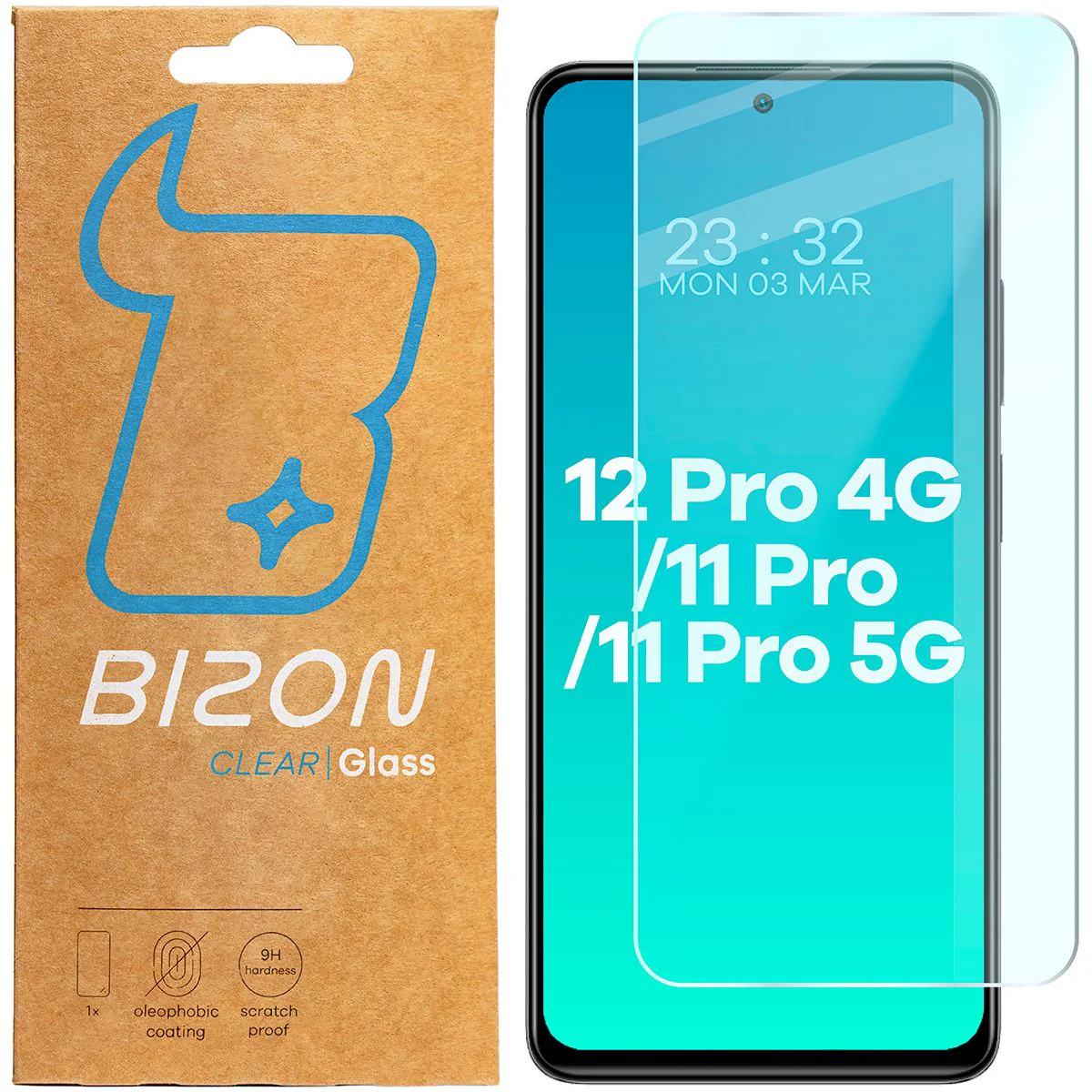 Gehärtetes Glas Bizon Glass Clear 2 für Redmi Note 12 Pro 4G / 11 Pro / 11 Pro 5G